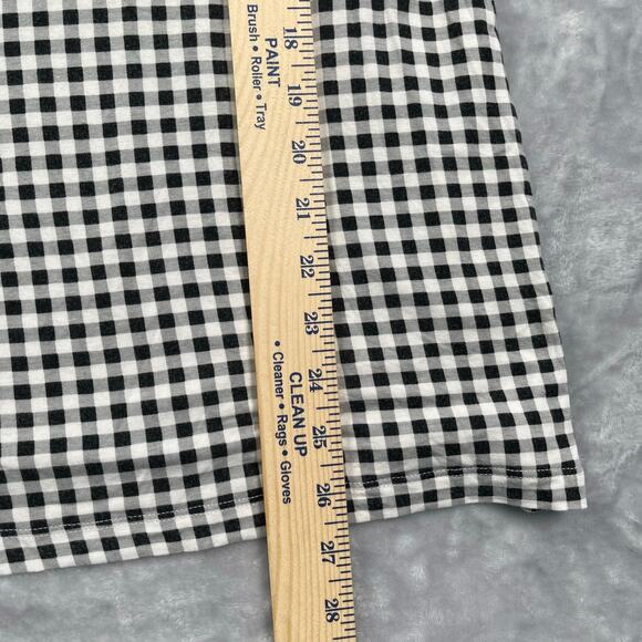 CJ Banks Tank Top Womens 1X Black White Gingham Mesh Embroidered Lace Overlay - Picture 10 of 16